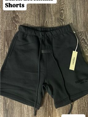 ESSENTIALS Black Men’s Hybrid Lounge Shorts